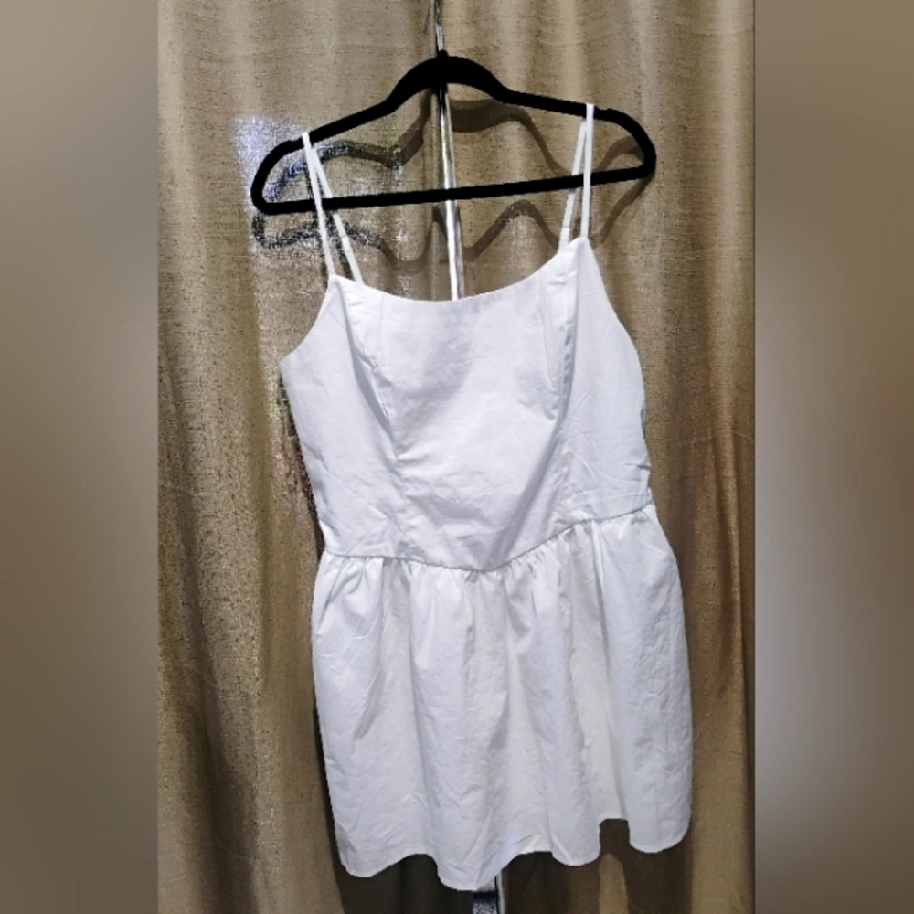 No Boundaries White Sweet Heart Neck Spaghetti Strap Sun Dress Flirty NWT SZ XL